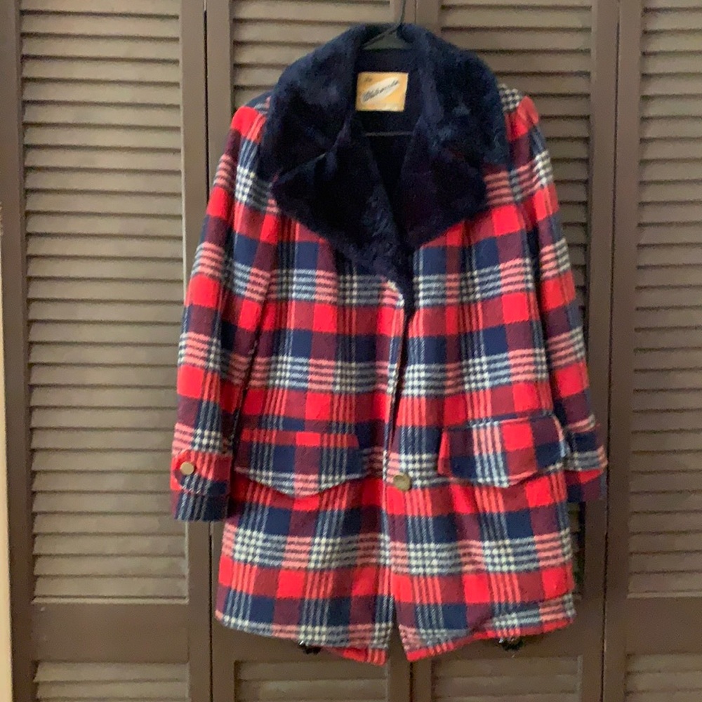 The Weathercaster Heavy Vintage Plaid Coat